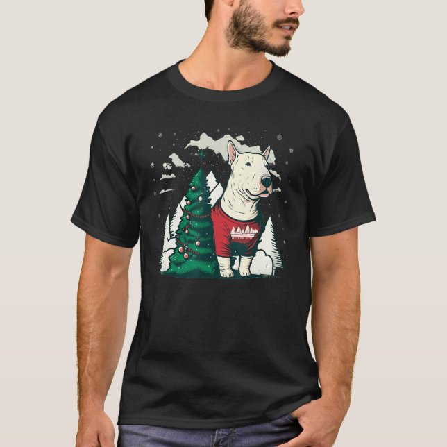 Camiseta Papais noeis Bull Terrier Xmas no Bull Natal Terri (Frente)