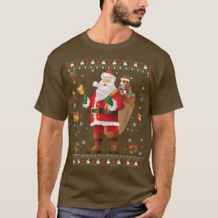 Camiseta Papais noeis Cachorro de Caça Presente Vestido Fel