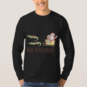 Camiseta Papais noeis Cajun Alligator Heaux Heaux Heaux Hea