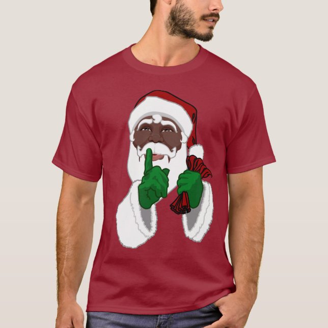 Camiseta papais noeis Camisas Afro-Americanas Sant (Frente)