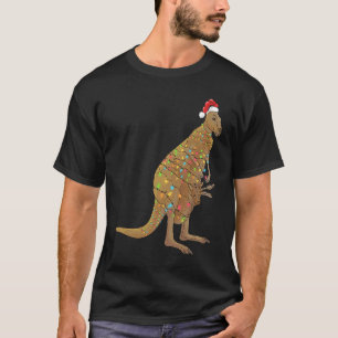 Camiseta Papais noeis Canguru Luzes de Natal Animais