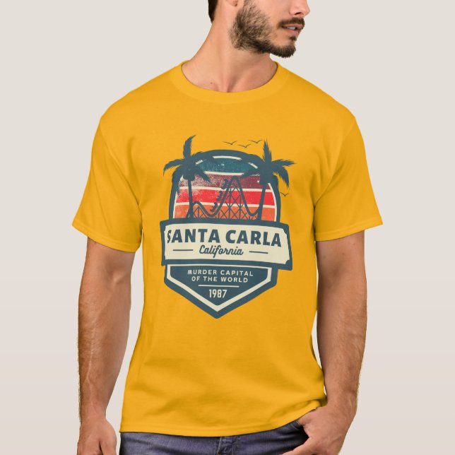 Camiseta Papais noeis Carla California Murder Capital do Mu (Frente)