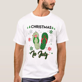 Camiseta Papais noeis Chinelos Natal No Verão De Julho