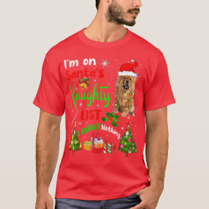 Camiseta Papais noeis Chow Chow I'm On Papai noel Naughty L