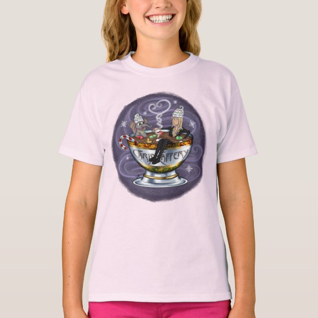 Camiseta Papais noeis Chris & Wilbur Hot Tubbin' Girl (Frente)