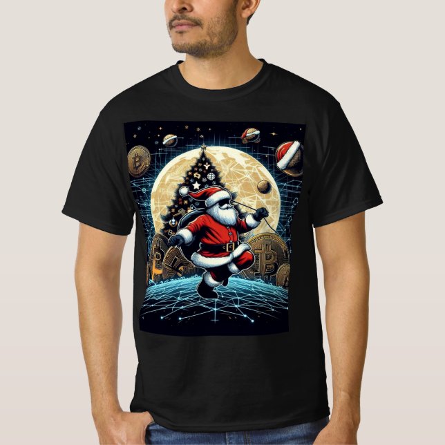 Camiseta Papais noeis Cifícos Cripto Natal T-Shirt (Frente)