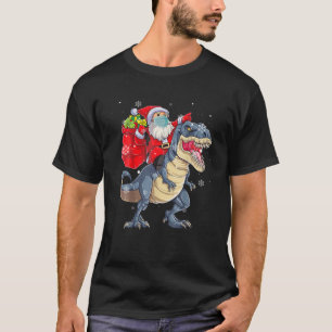 Camiseta Papais noeis Clau Andando Dinossauros Rex Natal Bo