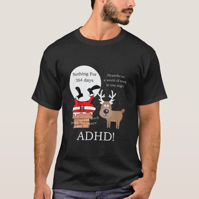 Camiseta Papais noeis com ADHD (Frente)