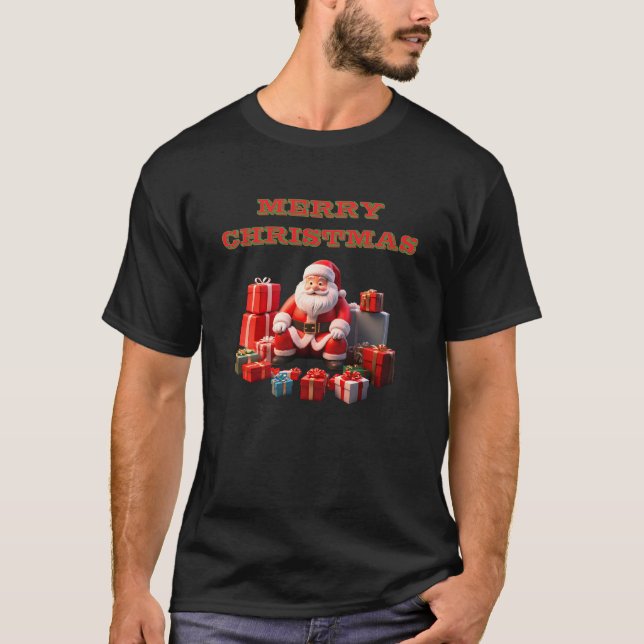 Camiseta Papais noeis com presentes de Natal (Frente)
