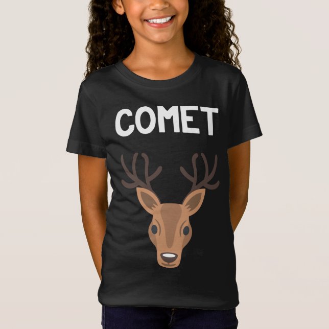 Camiseta Papais noeis Comet Reindeer Matching Family Group  (Frente)