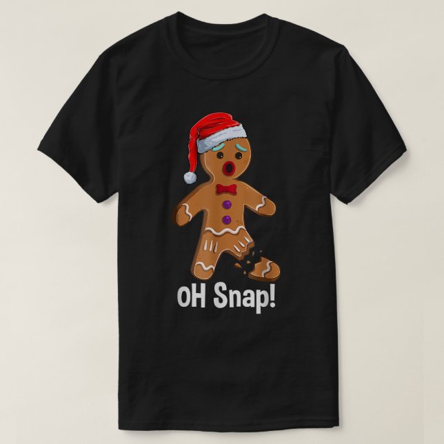 Camiseta Papais noeis Cookie Oh Pão de Natal Encantado Paj (Frente do Design)