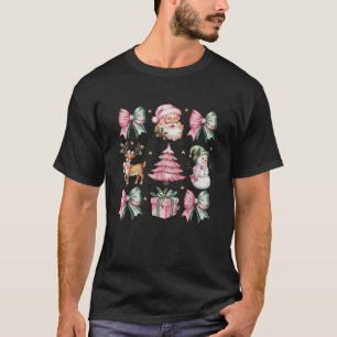 Camiseta Papais noeis cor-de-rosa-branca Gingerbreads Arcos