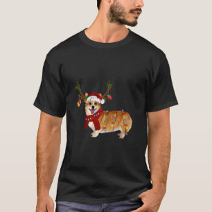 Camiseta Papais noeis Corgi Reindeer - Presentes de Natal L