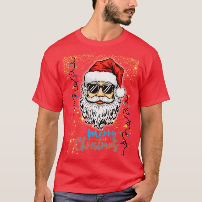 Camiseta Papais noeis cósmicos desejando Feliz Natal (Frente)
