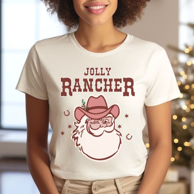 Camiseta Papais noeis Cowboy Rancher Natal (Criador carregado)