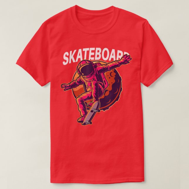 Camiseta Papais noeis Cruz Astronau de Skateboard (Frente do Design)