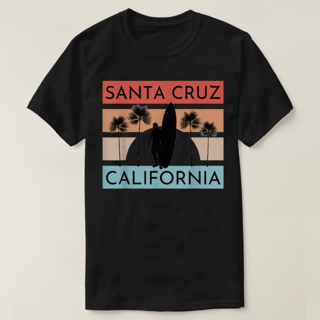 Camiseta Papais noeis Cruz California Beach Surfer Summer (Frente do Design)