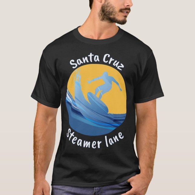 Camiseta Papais noeis Cruz Navio a vapor Lane Surfing (Frente)