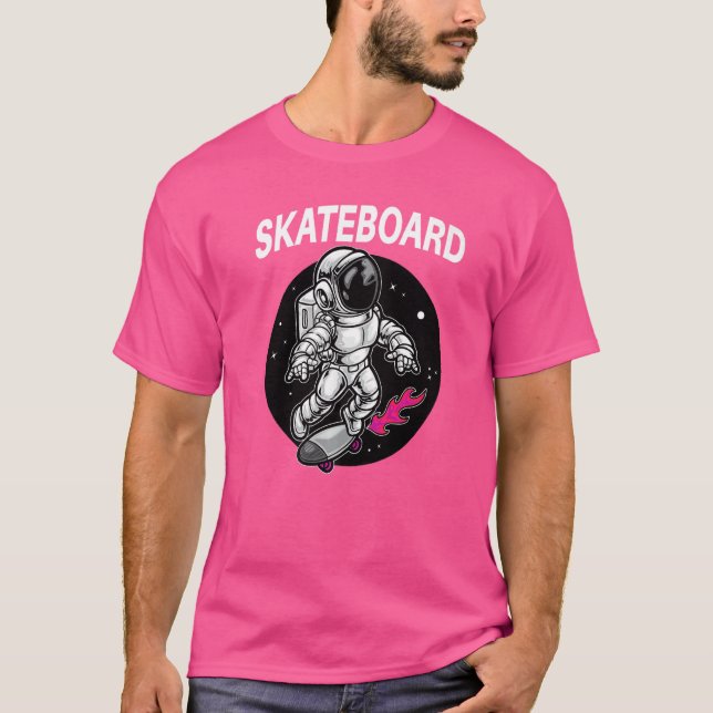 Camiseta Papais noeis Cruz Skate Astronauta Sp De Skateboar (Frente)
