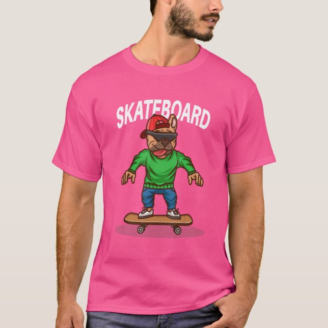 Camiseta Papais noeis Cruz Skateboard Dog Skateboard (Frente)