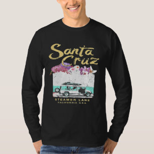 Camiseta Papais noeis Cruz Surf da Califórnia Van Vintage S