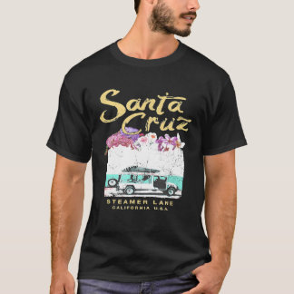 Camiseta Papais noeis Cruz Surf da Califórnia Van Vintage S