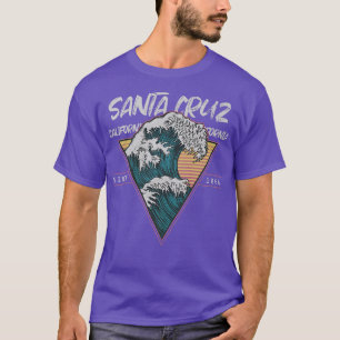 Camiseta Papais noeis Cruz Surf Onda de Excelente da Califó