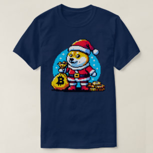 Camiseta Papais noeis Crypto Wonderland Dogecoin e Bitmoney