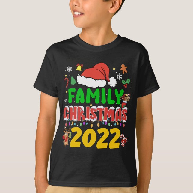 Camiseta Papais noeis da Equipe de Natal da Família de 2022 (Frente)