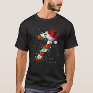 Camiseta Papais noeis Da Tripulação Candy Cane Natal 2023 C
