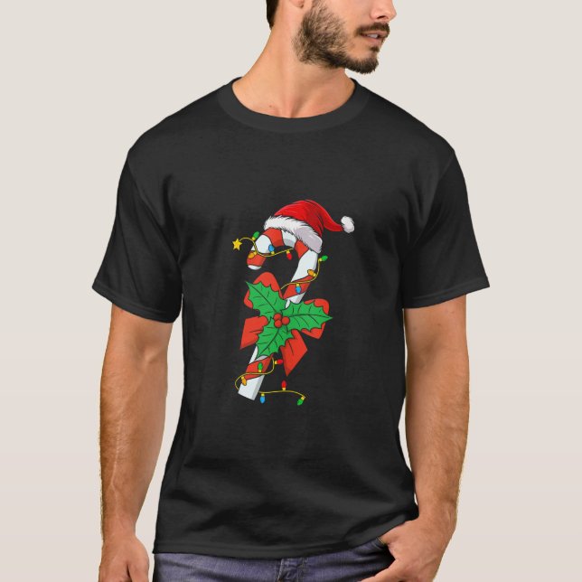 Camiseta Papais noeis Da Tripulação Candy Cane Natal 2023 P (Frente)