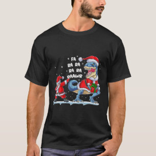 Camiseta Papais noeis Dabbing Dinossaur Christmas Rawr T Re