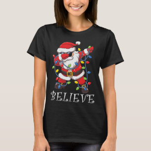 Camiseta Papais noeis Dabbing em óculos de sol acreditam na