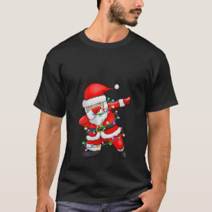 Camiseta Papais noeis Dabbing Xmas Luzes Oferecem Crianças
