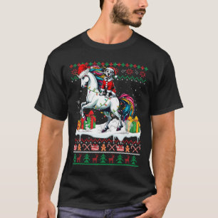 Camiseta Papais noeis Dalmacianos Andando no Unicórnio Swea