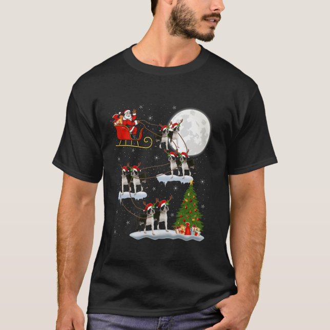 Camiseta Papais noeis das árvores do Natal que correm pelo  (Frente)
