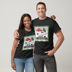 Camiseta Papais noeis das Fazendas Ocidentais Bovinos e Cãe