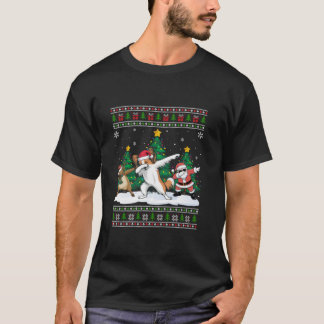 Camiseta Papais noeis De Abate Reindeer Papillon Cão Luzes 