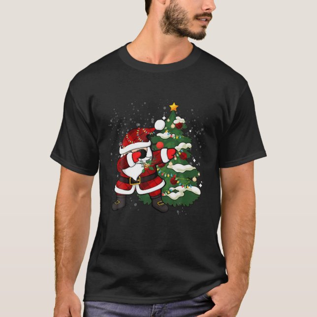 Camiseta Papais noeis de abbing de árvores de Natal Luzes d (Frente)