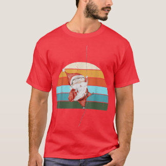 Camiseta Papais noeis de Aquarela Árvore de Natal Luzes de 
