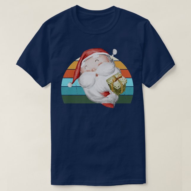 Camiseta Papais noeis de Aquarela Árvore de Natal Luzes de  (Frente do Design)