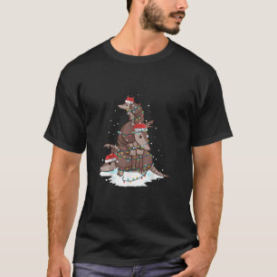 Camiseta Papais noeis de Armadillo Árvore Clara de Natal