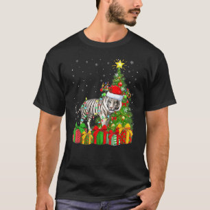 Camiseta Papais noeis de Árvore de Iluminação Branca do