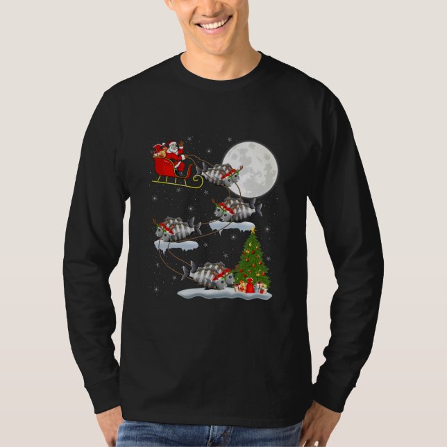 Camiseta Papais noeis De Árvore De Iluminação Xmas Que Anda (Frente)