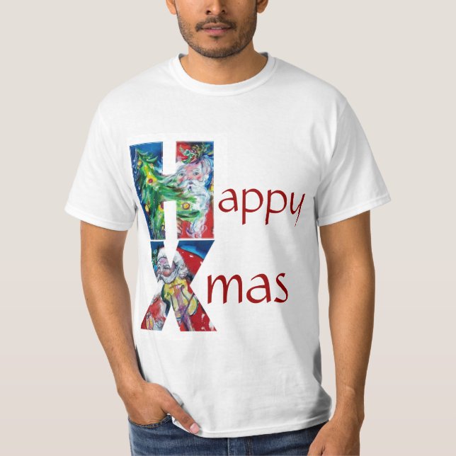 CAMISETA PAPAIS NOEIS DE ÁRVORE DE NATAL A JOGAR VIOLIN XMA (Frente)