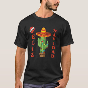 Camiseta Papais noeis de Árvore de Natal do Cactus em Espan