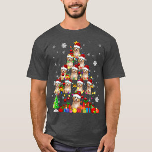 Camiseta Papais noeis de Árvore de Natal Luzes de Natal Cav