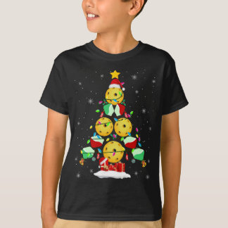 Camiseta Papais noeis de Árvore de Natal Pickleball X-mas L