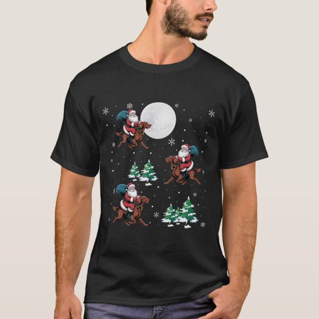 Camiseta Papais noeis De Árvore Do Xmas Que Andam Na Irland (Frente)