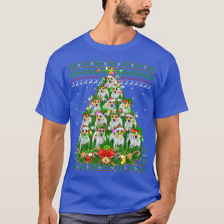 Camiseta Papais noeis de Árvores de Iluminação Xmas Jack Ru